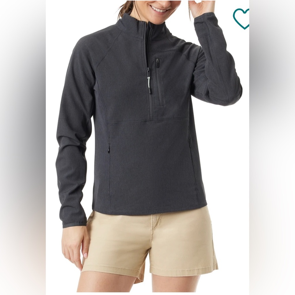 Bass Outdoor Woman’s Half Zip Fleece Pullover with Thumbholes Heron Color M NWT - Picture 12 of 13
